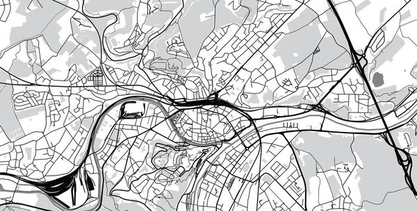 Mapa urbano de Namur, Bélgica — Archivo Imágenes Vectoriales