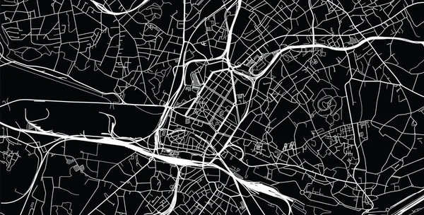 Plattegrond van de stad van de stedelijke vector van Charleroi, België — Stockvector