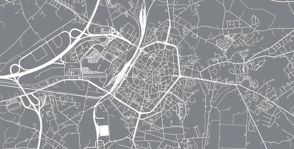 Mapa urbano de Mons, Bélgica — Archivo Imágenes Vectoriales