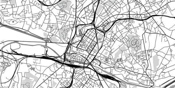 Městské Vektorová mapa města Charleroi, Belgie — Stockový vektor