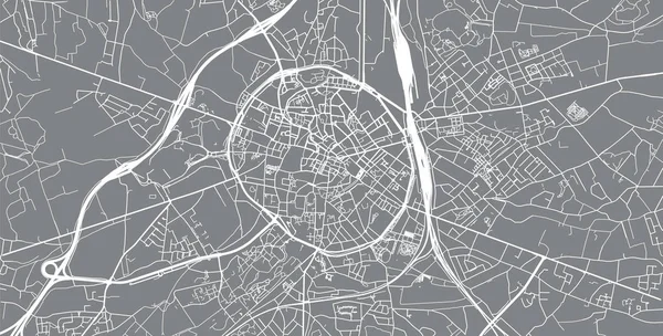 Mapa da cidade de vetor urbano de Leuven, Bélgica — Vetor de Stock