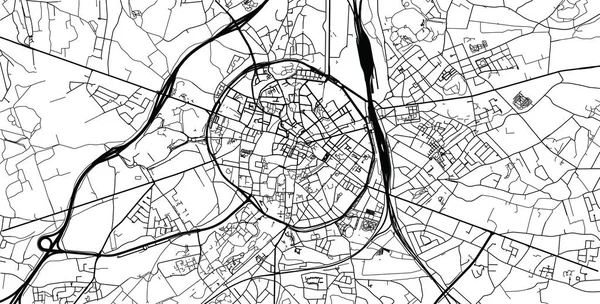 Mapa da cidade de vetor urbano de Leuven, Bélgica — Vetor de Stock