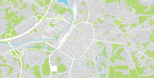 Urban vektor city karta över Mons, Belgien — Stock vektor