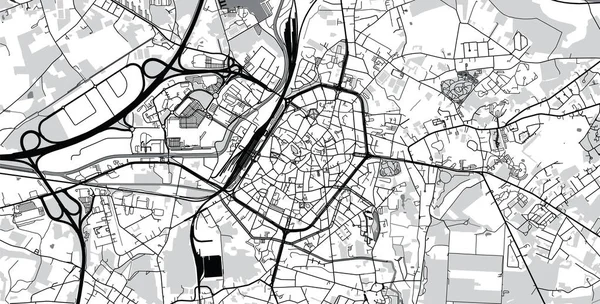 Mappa urbana della città vettoriale di Mons, Belgio — Vettoriale Stock