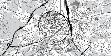 Kentsel vektör şehir haritası, Leuven, Belçika