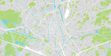Ghent, Belçika kentsel vektör şehir haritası
