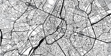 Kentsel vektör şehir haritası, Brüksel, Belçika