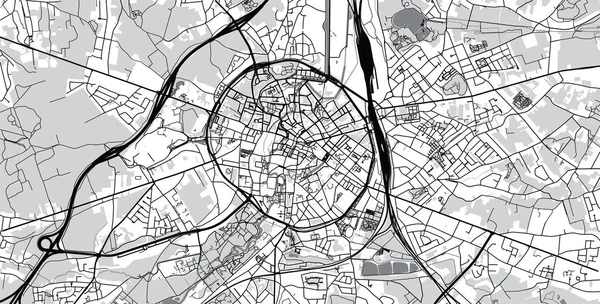 Mapa da cidade de vetor urbano de Leuven, Bélgica — Vetor de Stock