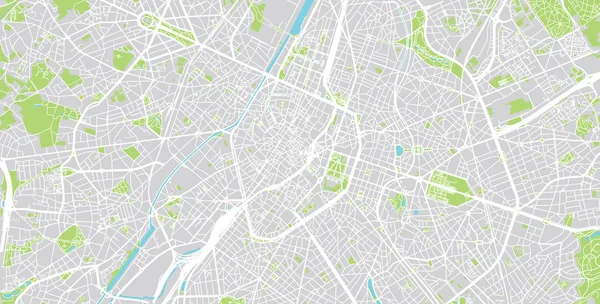 Mapa da cidade de vetores urbanos de Bruxelas, Bélgica — Vetor de Stock
