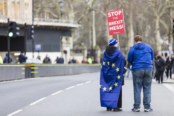 LONDRES, Royaume-Uni - 13 mars 2019 : Manifestation des partisans anti-Brexit à Westminster — Photo