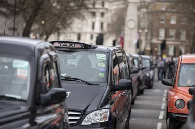 Taksiler protesto Westminster yollar blok 