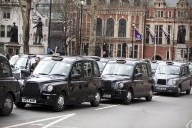 Taksiler protesto Westminster yollar blok 