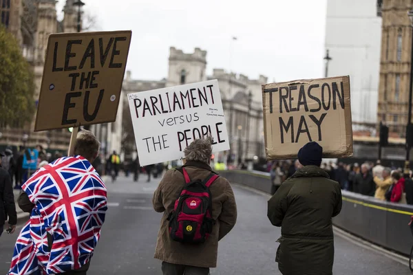 Лондон, Великобританія - 13 березня 2019: Brexit прихильників агітації залишити ЄС — стокове фото