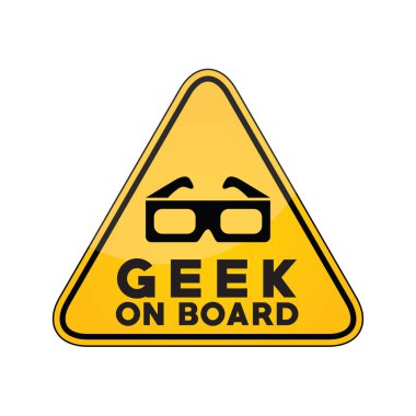 Sarı araba pencere uyarı işareti gemide Geek