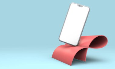 Modern smartphone boş ekran şablonu. Trendy mockup sahne. 3D render