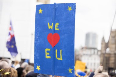 Avrupa, sevdiğimiz bir siyasi protesto tabelaya pro Avrupa brexit