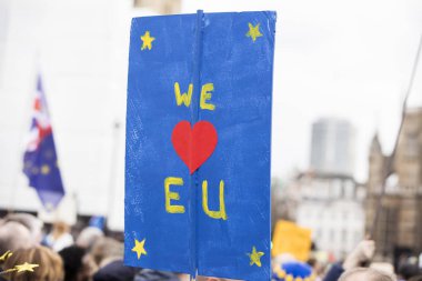 Avrupa, sevdiğimiz bir siyasi protesto tabelaya pro Avrupa brexit