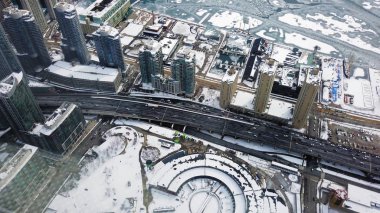 Şehrin Toronto, Kanada bir seyir üzerinde yüksek havadan görünümü
