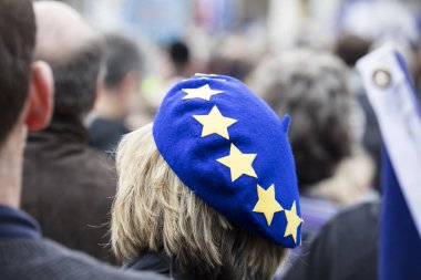 Avrupa Birliği'nde kalmak kampanya Londra'da Anti-Brexit suporters.