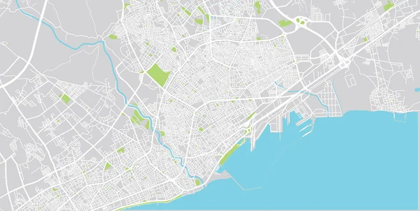 Mapa da cidade de vetores urbanos de Mersin, Turquia — Vetor de Stock