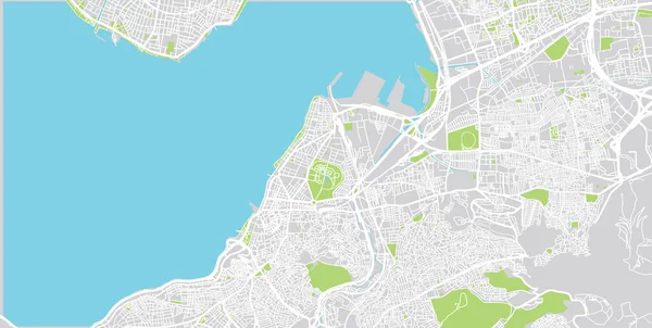 Mapa da cidade de vetor urbano de Izmir, Turquia — Vetor de Stock