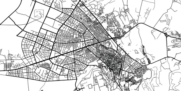 Mapa urbano de Diyarbakir, Turquía — Vector de stock