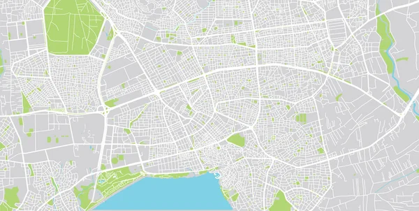 Antalya, Türkiye'nin kentsel vektör şehir haritası — Stok Vektör