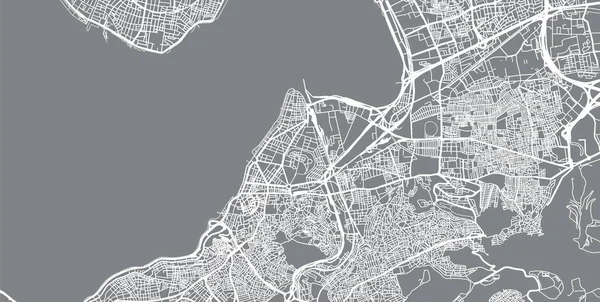 Mapa da cidade de vetor urbano de Izmir, Turquia — Vetor de Stock