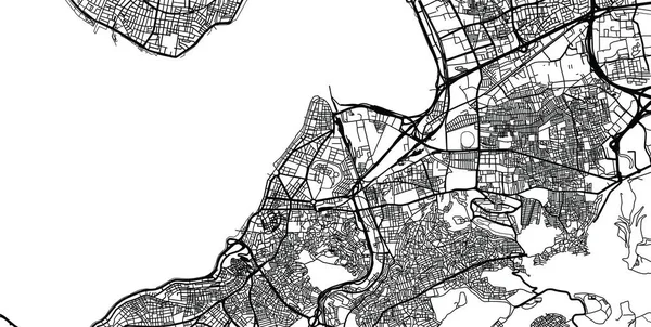 Wektor Mapa miasta Izmir, Turcja — Wektor stockowy