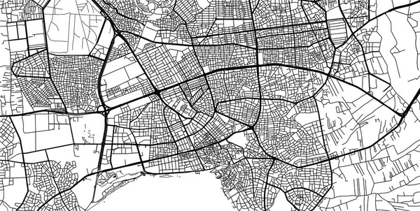 Urban vector city map of Antalya, Turkey — Stock Vector