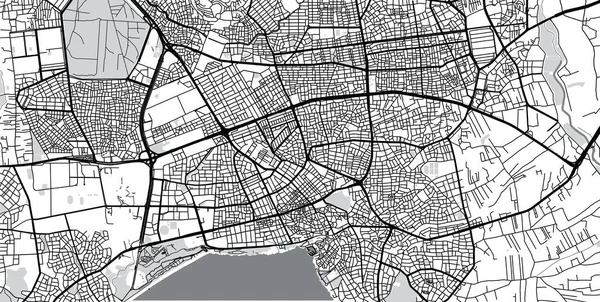 Mapa da cidade de vetor urbano de Antalya, Turquia — Vetor de Stock