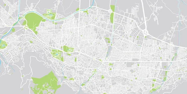 Mapa da cidade de vetores urbanos de Bursa, Turquia — Vetor de Stock