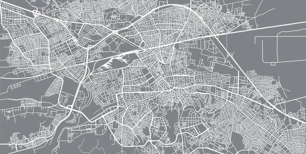 Mapa urbano de Eskisehir, Turquía — Vector de stock