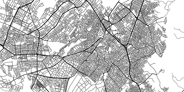 Mapa da cidade de vetor urbano de Denizli, Turquia — Vetor de Stock