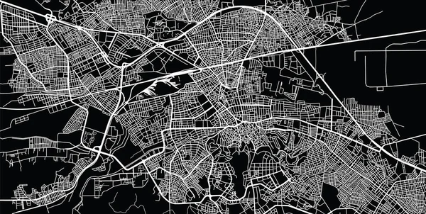 Mapa da cidade de vetores urbanos de Eskisehir, Turquia — Vetor de Stock