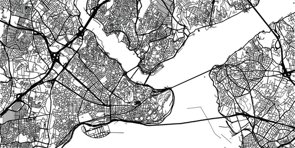 Mapa da cidade de vetor urbano de Istambul, Turquia —  Vetores de Stock