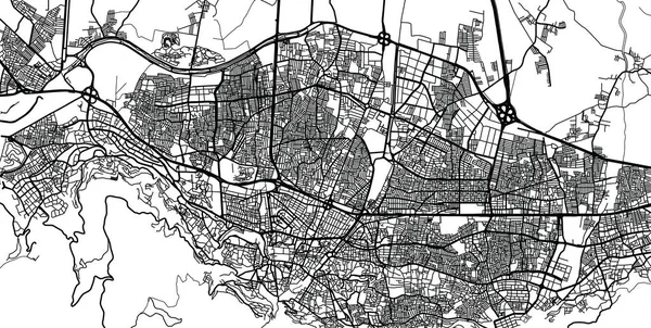 Plattegrond van de stad van de stedelijke vector van Bursa, Turkije — Stockvector