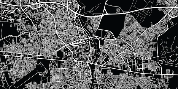 Městské Vektorová mapa města Adana, Turecko — Stockový vektor