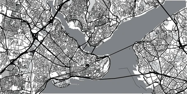 Plattegrond van de stad van de stedelijke vector van Istanboel, Turkije — Stockvector