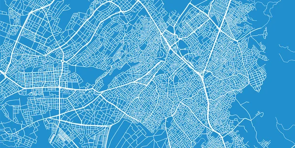 Vecteur urbain carte de ville de Denizli, Turquie — Image vectorielle
