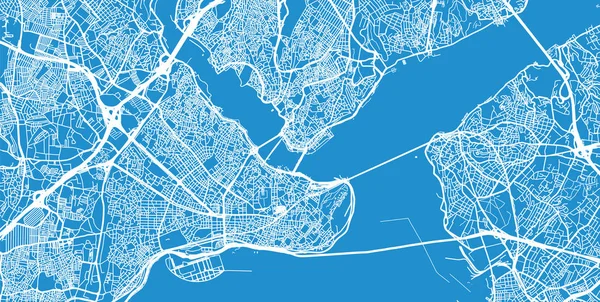 Mapa da cidade de vetor urbano de Istambul, Turquia — Vetor de Stock