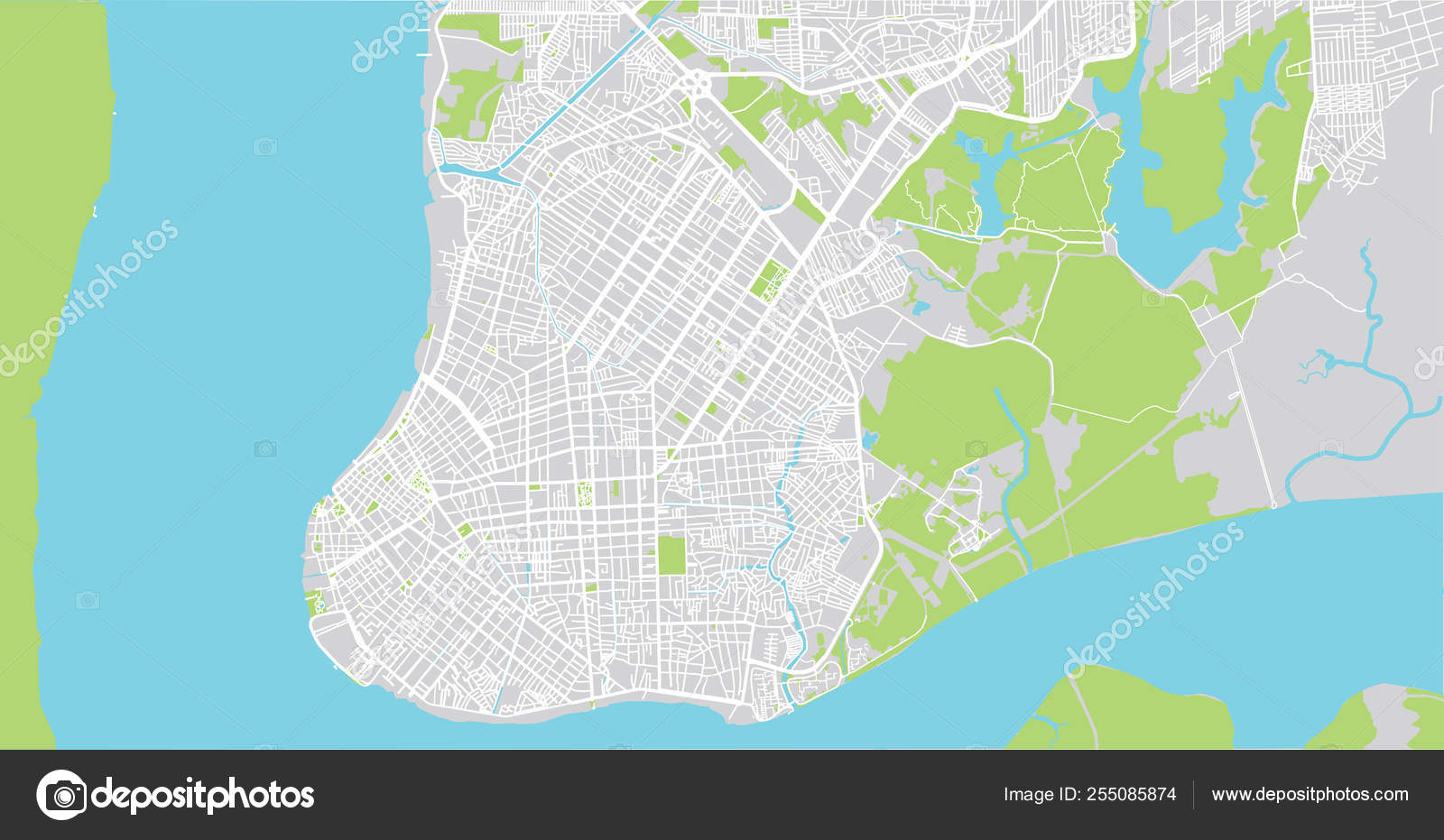 Urban vector city map of Belem, Brazil Stock Vector Image by