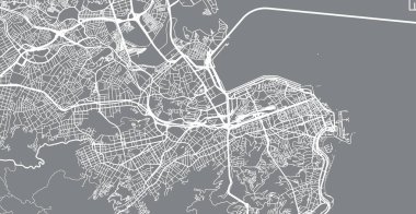 Rio de Janeiro kentsel vektör şehir haritası, Brezilya