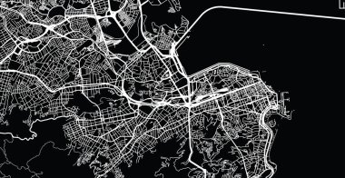 Rio de Janeiro kentsel vektör şehir haritası, Brezilya