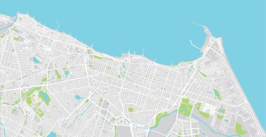 Fortaleza, Brezilya kentsel vektör şehir haritası