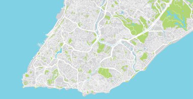 Salvador kentsel vektör şehir haritası, Brezilya