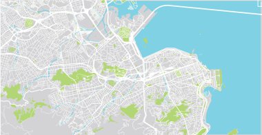 Rio de Janeiro kentsel vektör şehir haritası, Brezilya