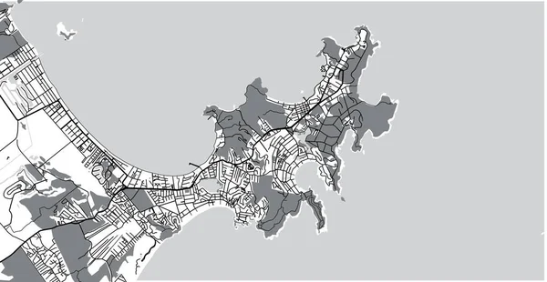 Виртуальная карта - Бузиос, Бразилия - текущая карта города — стоковый вектор