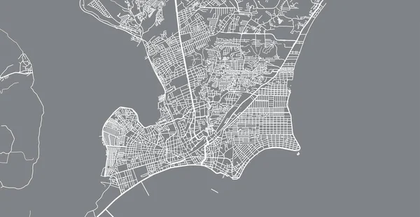 Mapa da cidade de vetores urbanos de Maceio, Brasil — Vetor de Stock