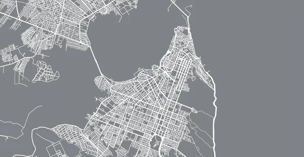Mapa da cidade de vetores urbanos de Natal, Brasil — Vetor de Stock